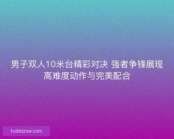 男子双人10米台精彩对决 强者争锋展现高难度动作与完美配合